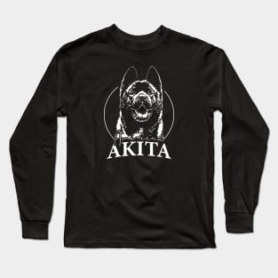 Funny Proud American Akita dog portrait gift present Long Sleeve T-Shirt